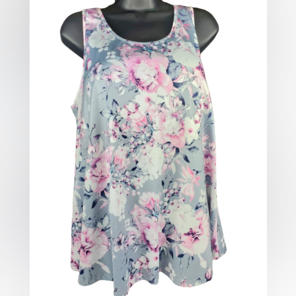 FlyCurvy Women's Padded, Floral Tank Top